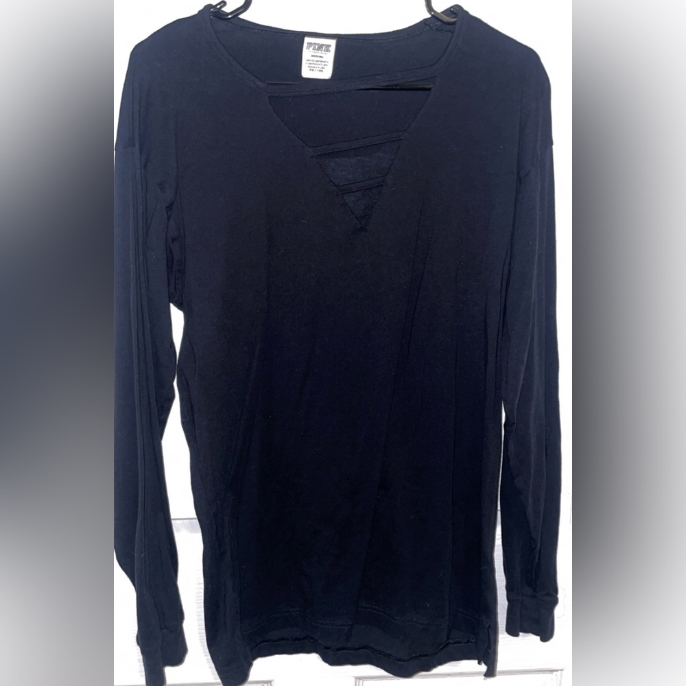 PINK Victoria's Secret Black Long Sleeve Tee